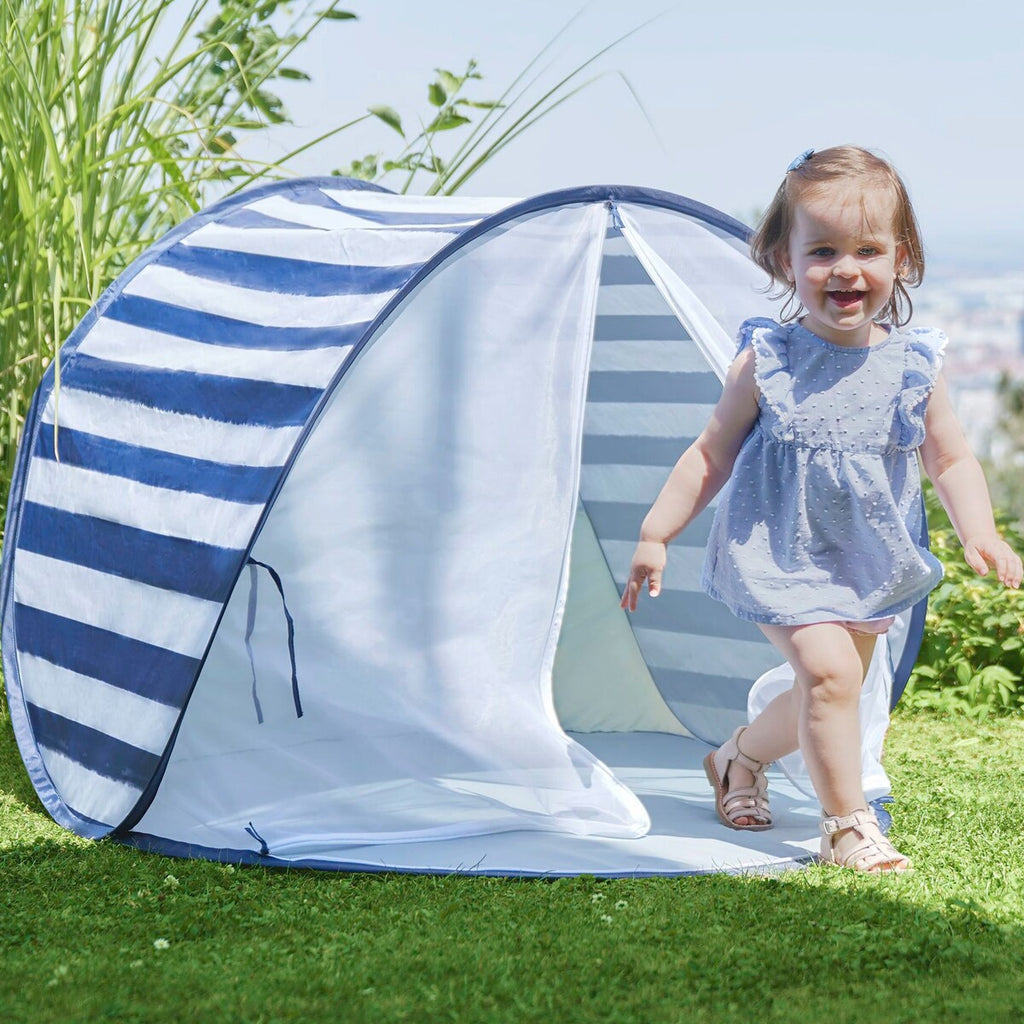 Strandtelt Marinière med UV-beskyttelse 50+ pop-up sideprofil
