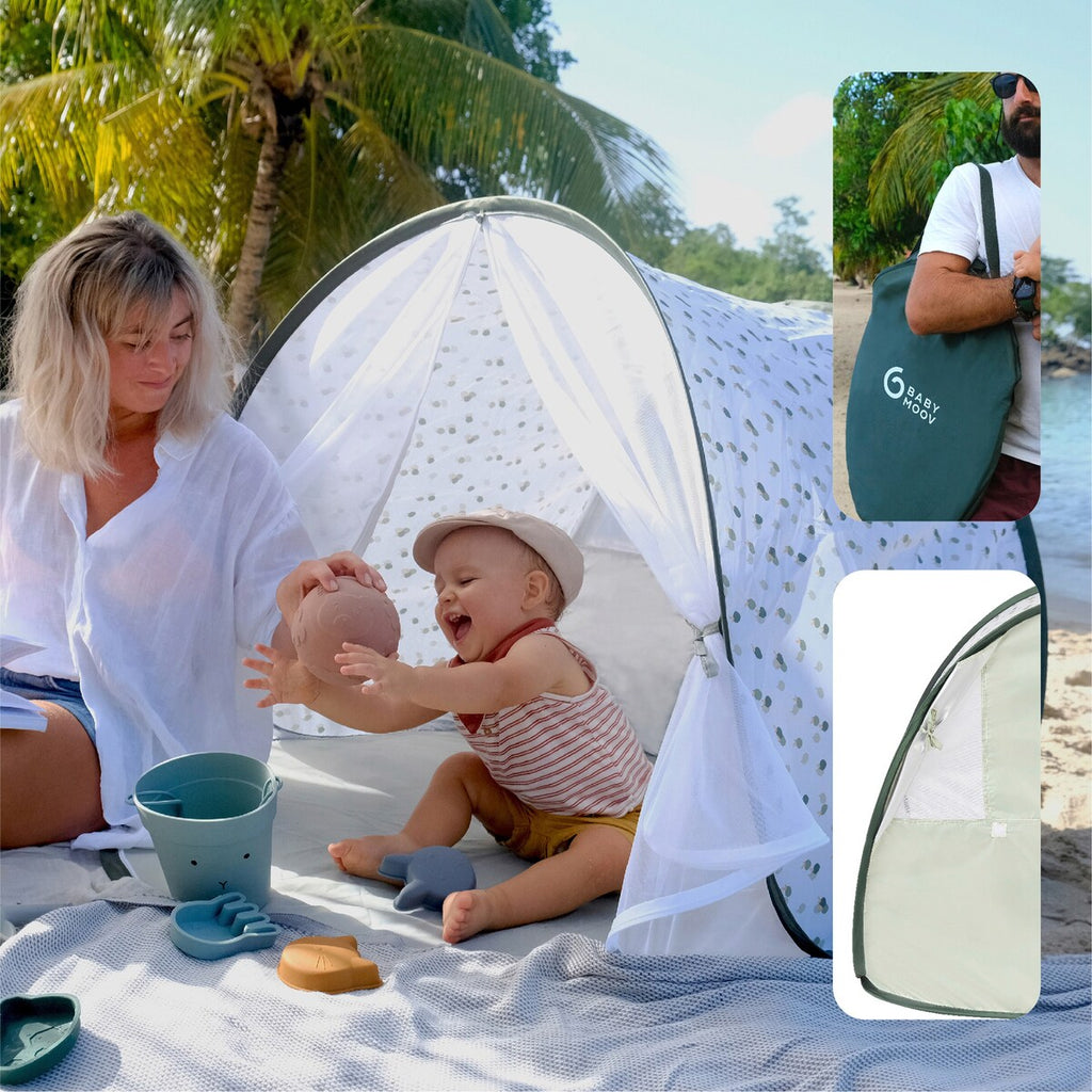 Detalj av myggnetting på Strandtelt Provence med UV-beskyttelse 50+
