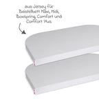 Stretchlaken 2-pack jersey for bisenger 89 x 50 cm, lys grå bakside
