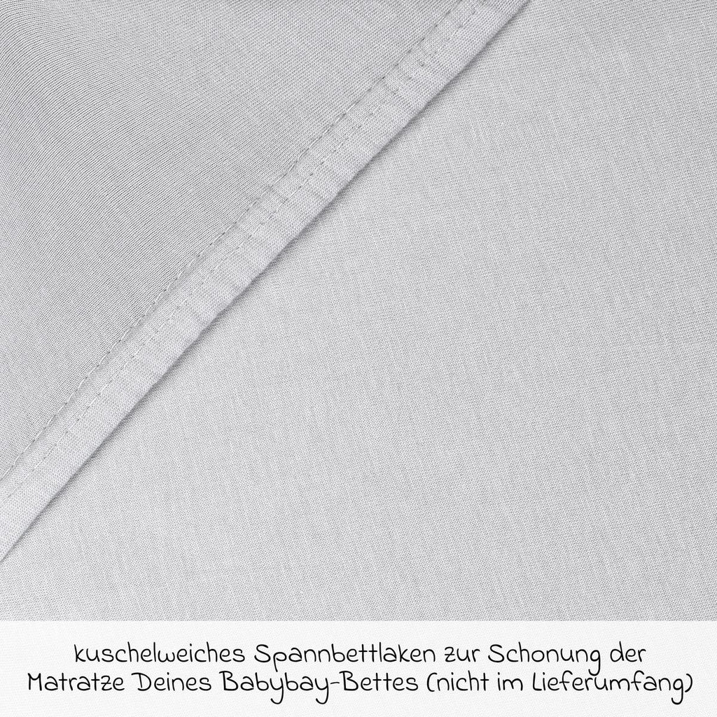 Detalj av stoffet på Stretchlaken 2-pack jersey til Original 89 x 50 cm lysegrå