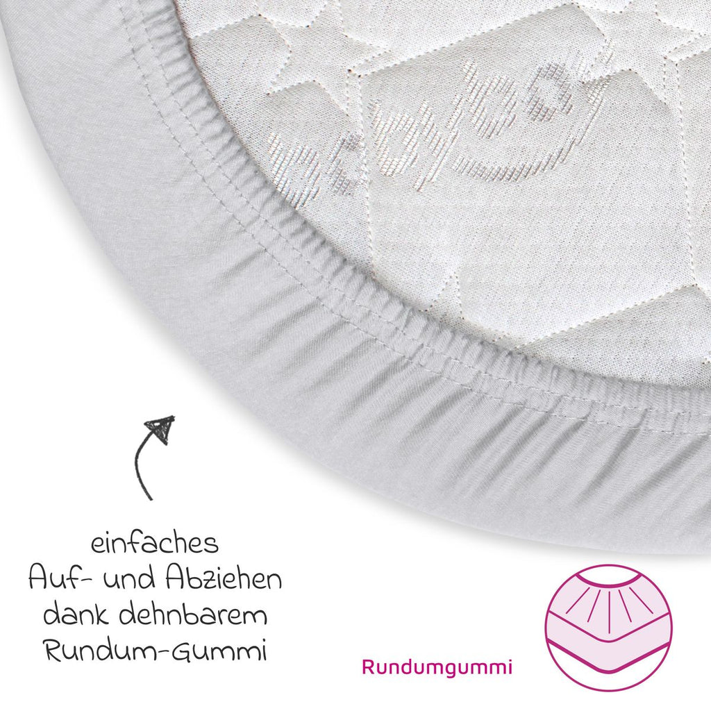 Stretchlaken 2-pack jersey til Original 89 x 50 cm lysegrå montert på madrass