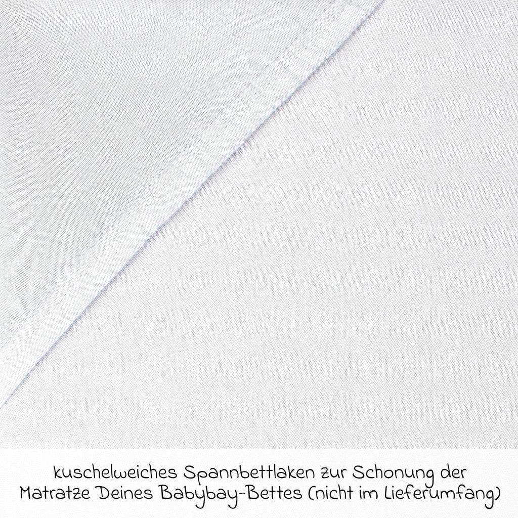 Stretchlaken 2-pack i jersey til sideseng 89 x 50 cm hvit Babybay bakside