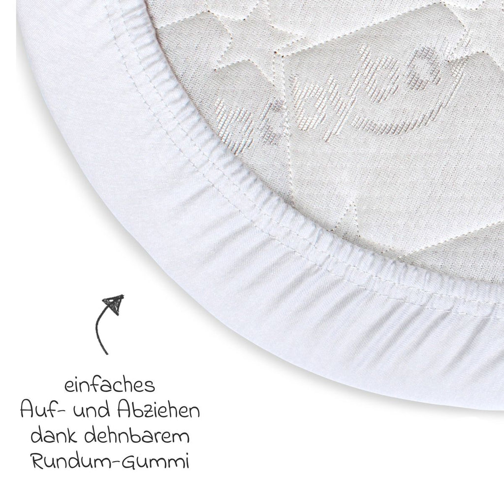 Detaljbilde av Stretchlaken 2-pack i jersey til sideseng 89 x 50 cm hvit Babybay