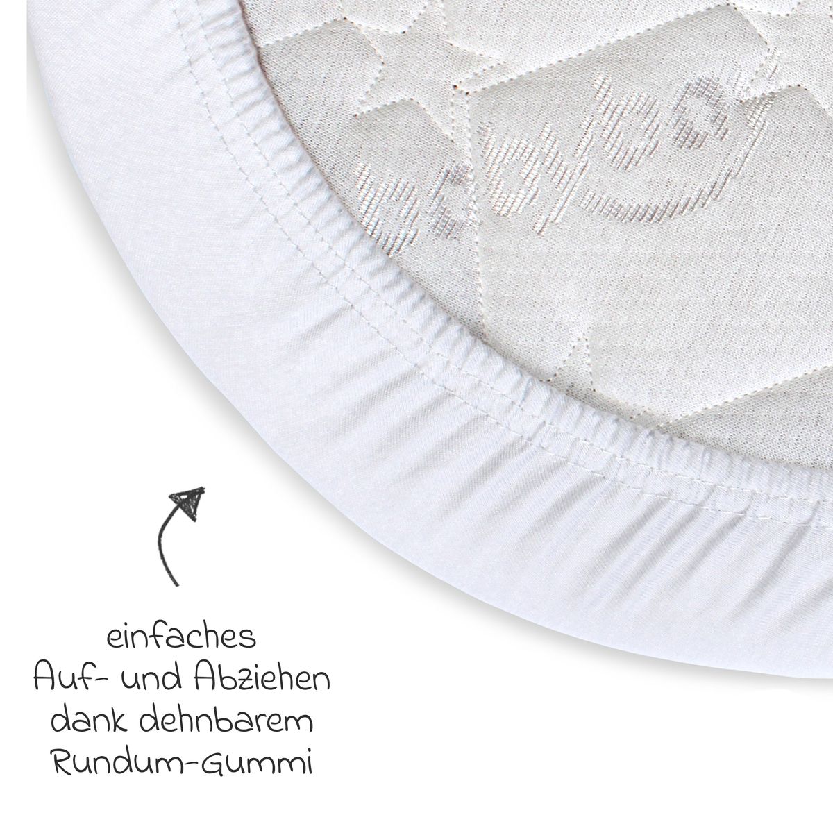 Detaljbilde av Stretchlaken 2-pack i jersey til sideseng 89 x 50 cm hvit Babybay
