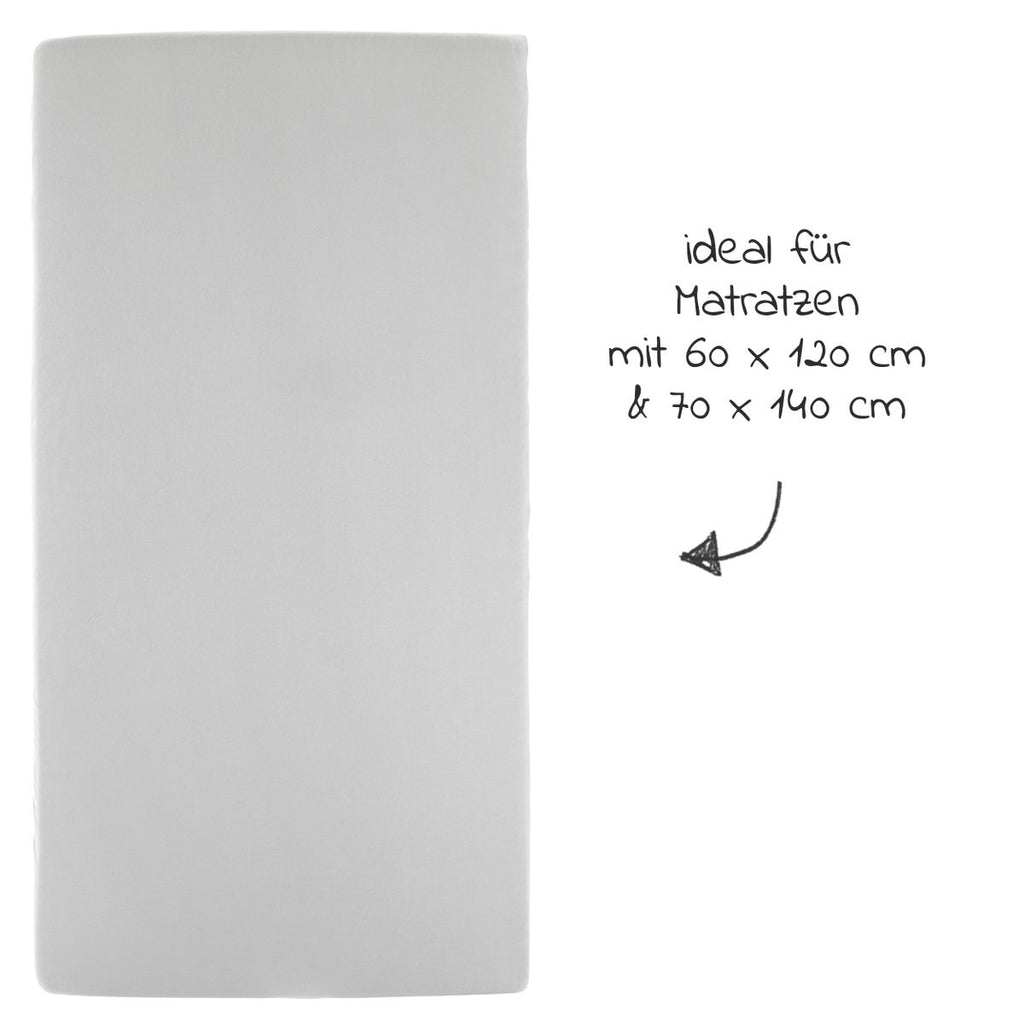 Detalj av stoffet på Stretchlaken 2-pk barneseng 60 x 120 / 70 x 140 cm hvit/lysegrå