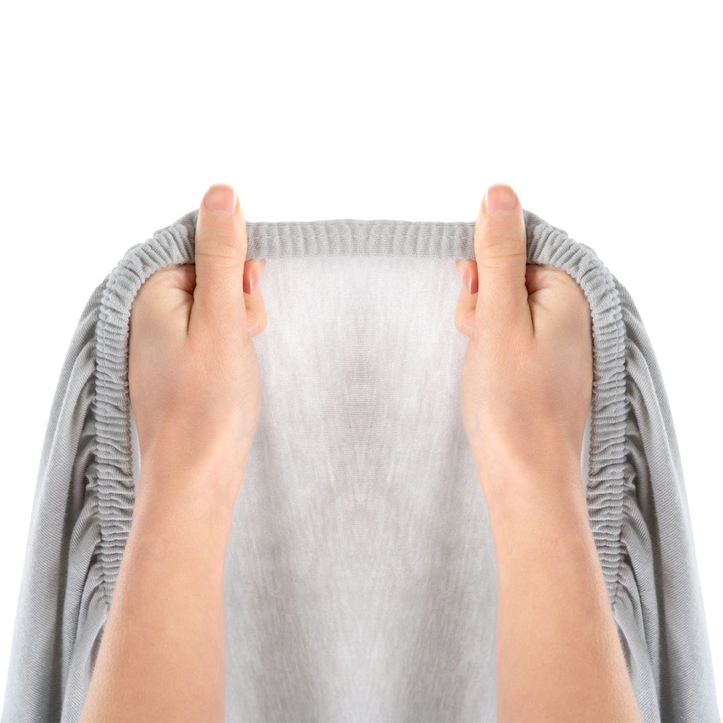 Stretchlaken 2-pk barneseng 60 x 120 / 70 x 140 cm hvit/lysegrå med fargeprøver
