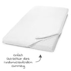 Nærbilde av rundstrikk på Stretchlaken 2-pk barneseng 60 x 120 / 70 x 140 cm hvit/lysegrå