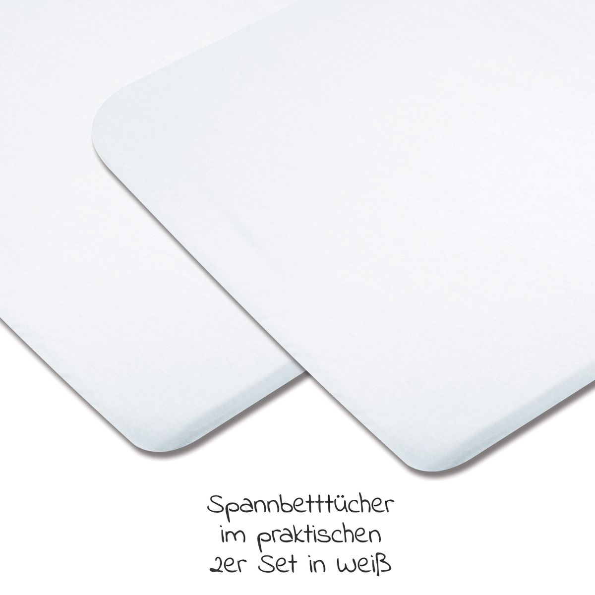 Stretchlaken 2-pk for reiseseng Swift småbarn hvit bakside