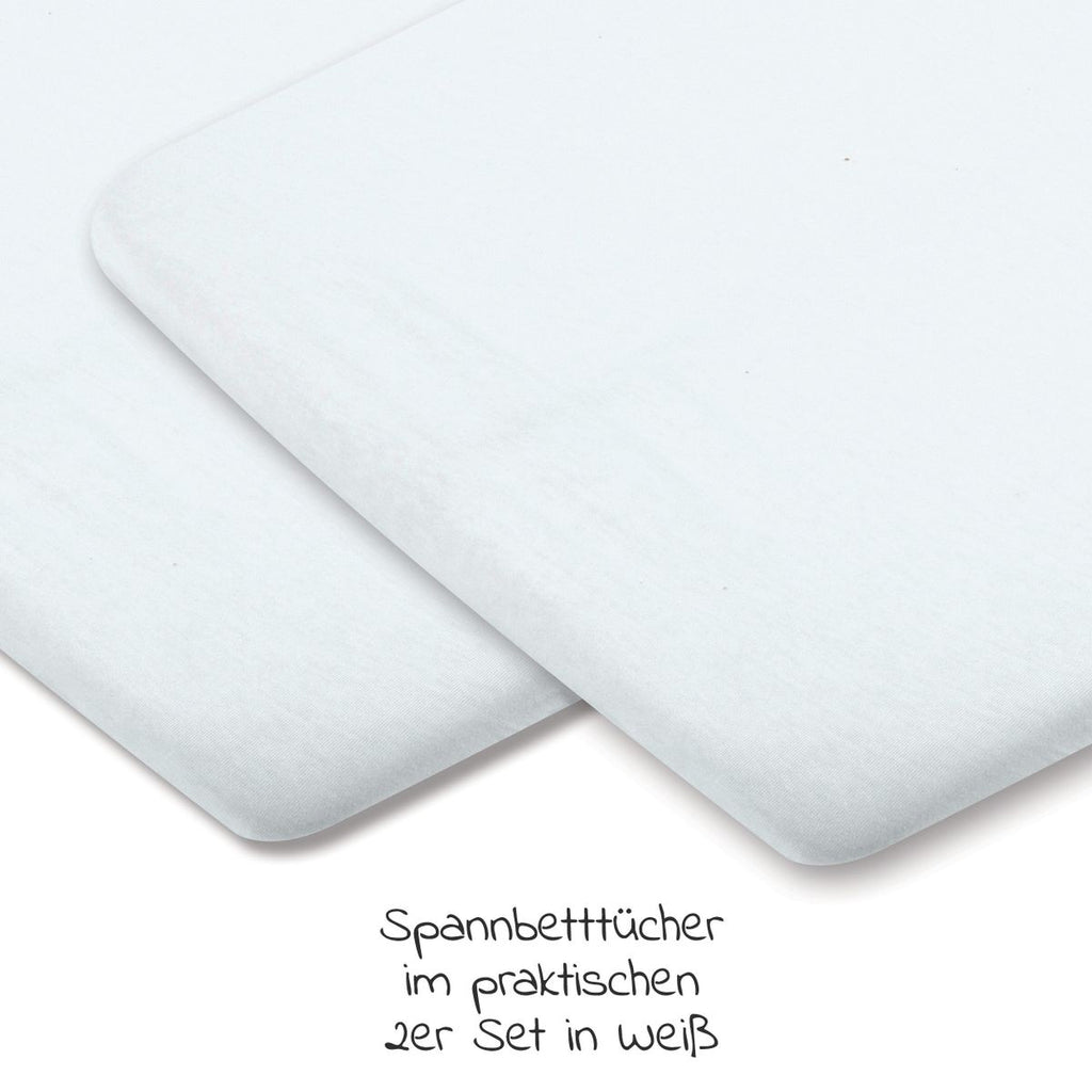 Stretchlaken 2-pk for reiseseng Swift nyfødt hvit bakside