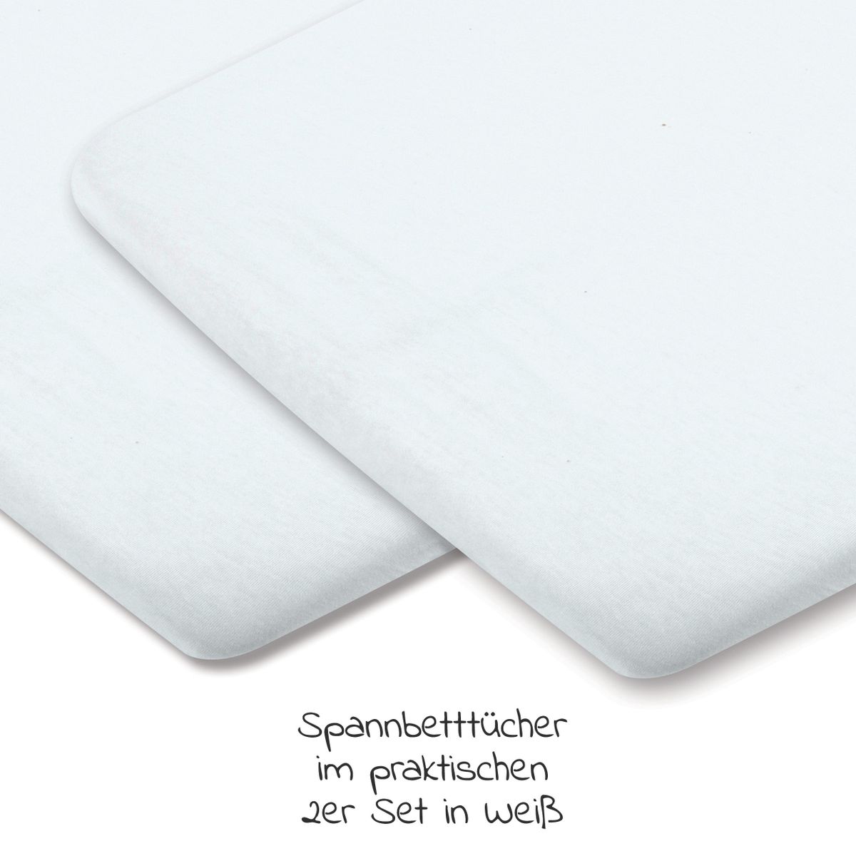 Stretchlaken 2-pk for reiseseng Swift nyfødt hvit bakside