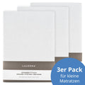 Stretchlaken 3-pk for små madrasser 40 x 90 cm hvit - LaLoona forfra