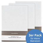 Stretchlaken 3-pk for små madrasser 40 x 90 cm hvit - LaLoona forfra