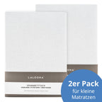 Stretchlaken 3-pk for små madrasser 40 x 90 cm hvit - LaLoona i barnevogn