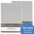 Teksturdetalj av Stretchlaken 3-pk for små madrasser 40 x 90 cm hvit - LaLoona