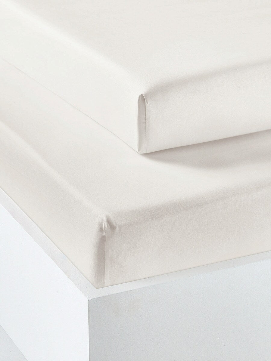 Stretchlaken barn 2-pack resirkulert bomull 25 cm høyde - Vertbaudet