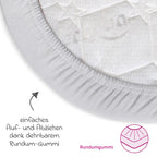 Montert Stretchlaken Deluxe jersey til sideseng 89 x 50 cm Babybay på madrass