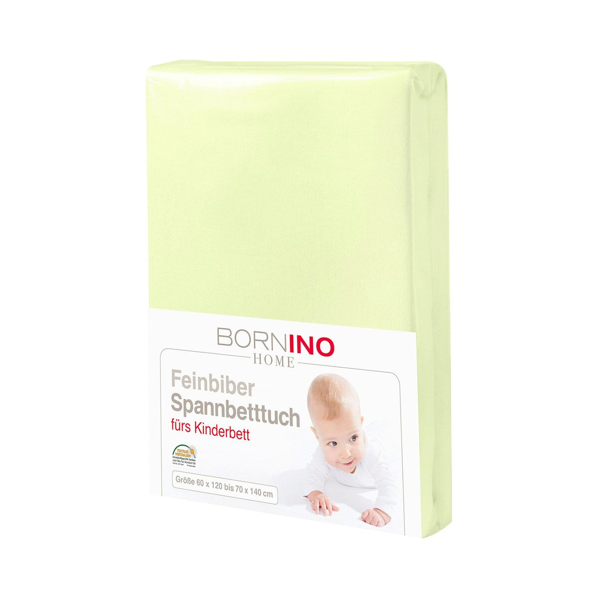 Nærbilde av elastisk gummistrikk på Stretchlaken i flanell bomull 60x120–70x140 cm