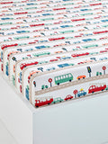 Stretchlaken for barn CITY 90x140 cm bomull forfra