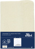 Stretchlaken frotté økologisk bomull 70x140 cm - Alvi forfra