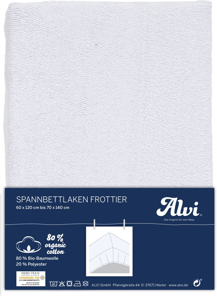 Detalj av stretchlaken frotté økologisk bomull 70x140 cm - Alvi