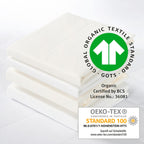 Stretchlaken jersey 45x90 og 40x90 cm safe asleep hvit bakside