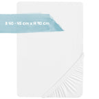 Stretchlaken jersey 45x90 og 40x90 cm safe asleep hvit tekstur