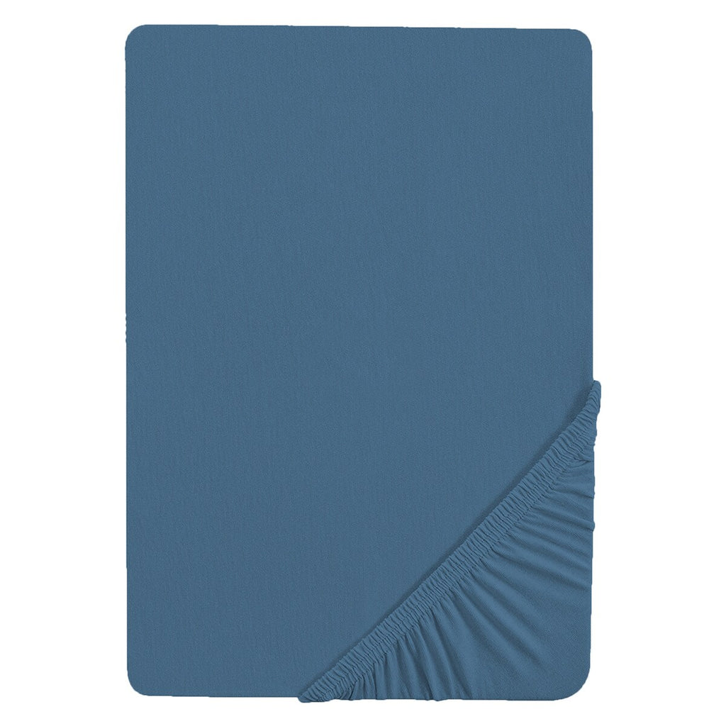 Stretchlaken jersey Seashells indigo bakside