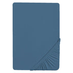 Stretchlaken jersey Seashells indigo bakside