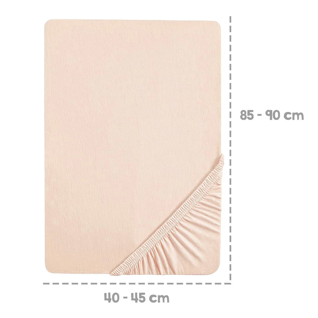 Detalj av Stretchlaken i jersey økologisk bomull 40x90/45x90 cm - roba stoff