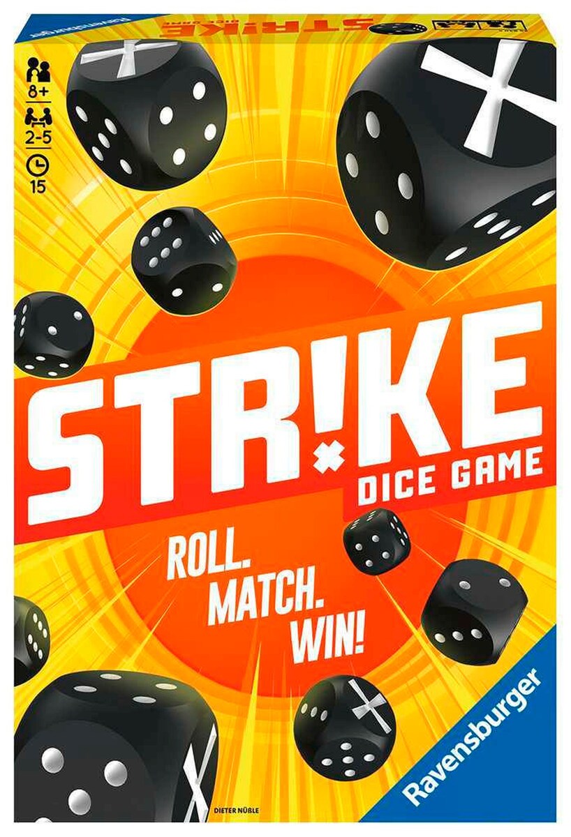 Strike terningspill for 2-5 spillere forfra
