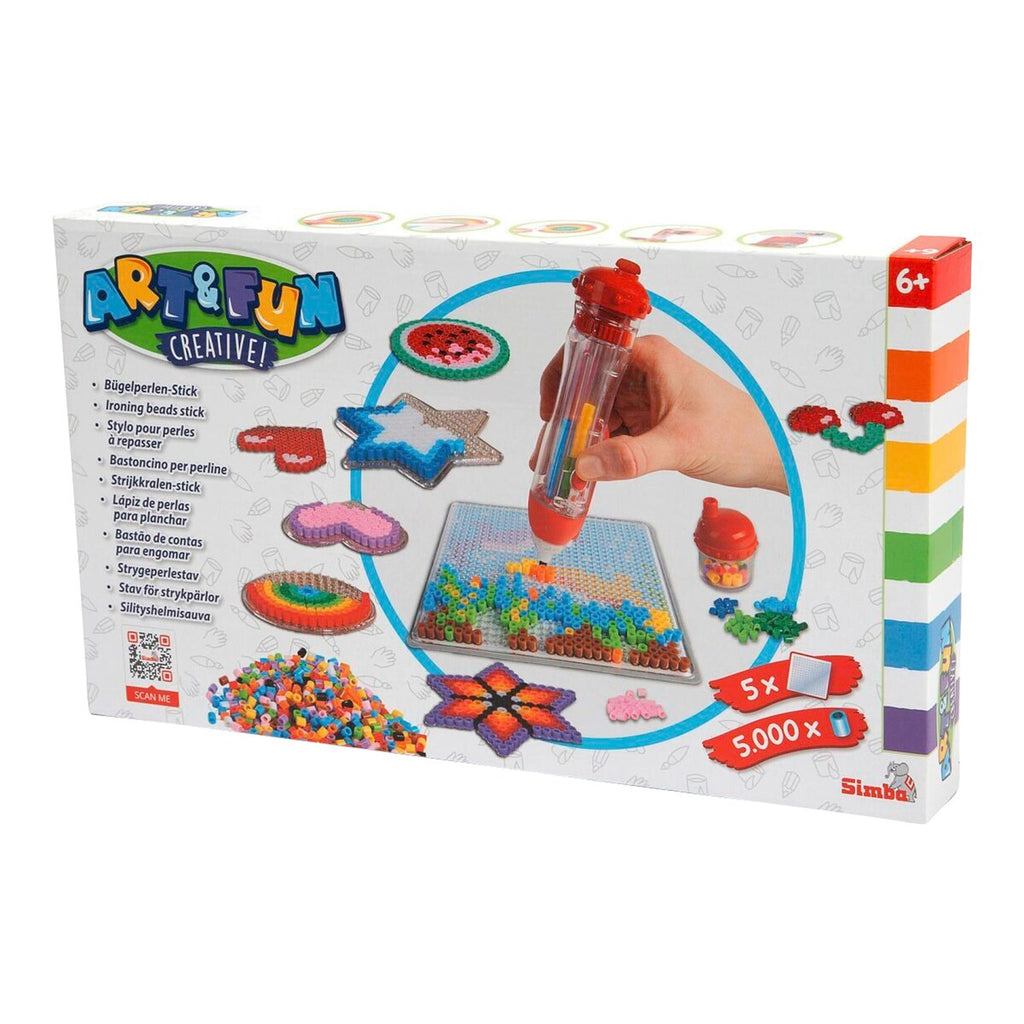 Strykeperlepenn med 5000 perler og 5 mønsterplater forfra