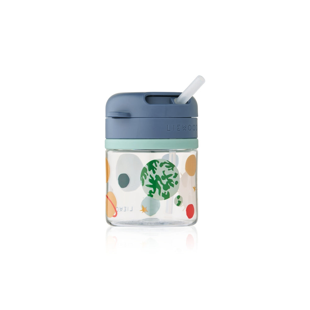 Sugerørkopp Pavia Tritan 280 ml Universe Classic navy med skrulokk detalj