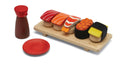 Sushi lekesett i gummibaumtre 19,5 x 8,5 cm forfra