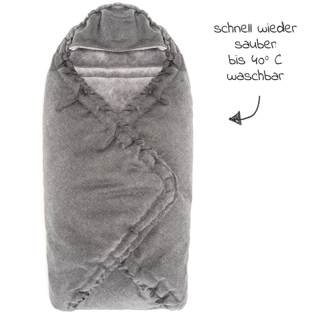 Svøpeteppe Deluxe til bilstol og bærebag i termofleece bakside