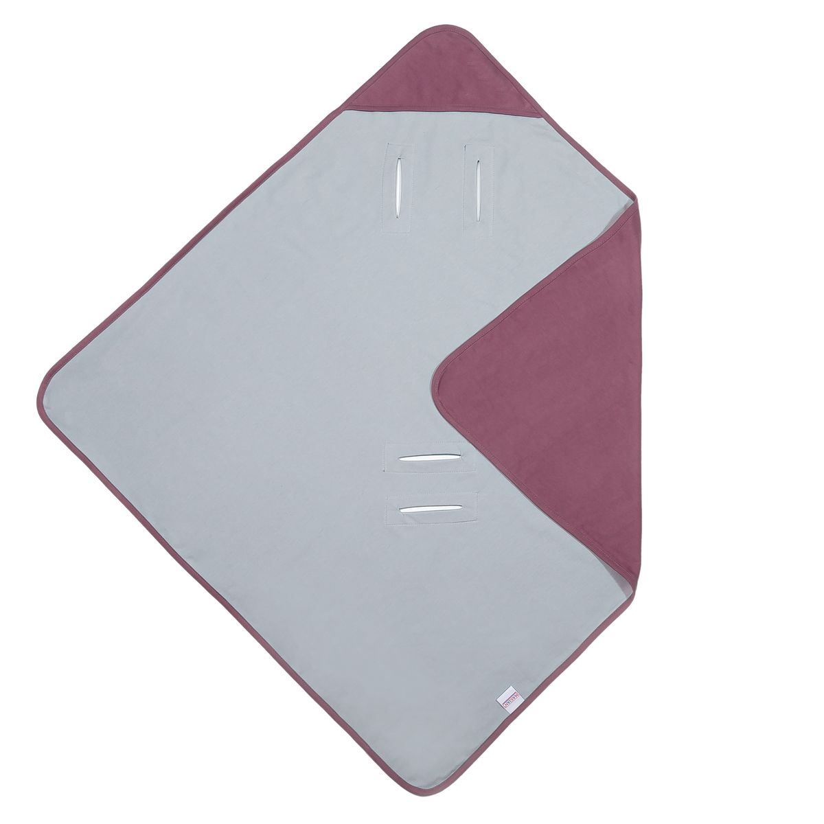 Svøpeteppe i jersey for bilstol og barnevogn, rosa 80x80 cm - Makian, forfra