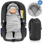 Svøpeteppe med føtter til bilstol, teddyfleece, Oeko-Tex forfra