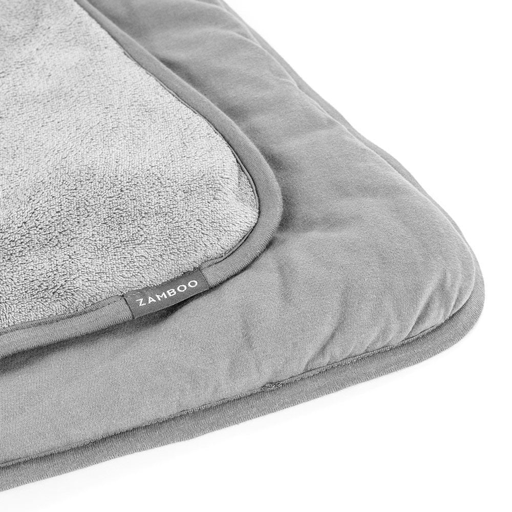 Svøpeteppe med føtter til bilstol, teddyfleece, Oeko-Tex pakket sammen