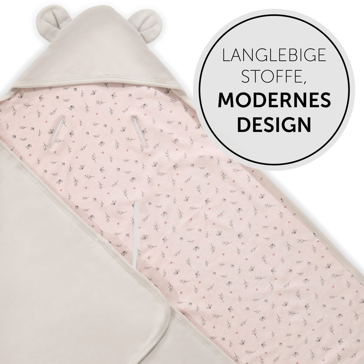 Svøpeteppe med hette Snuggle N Dream i beige farge