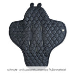 Svøpeteppe Recy Small i resirkulert polyester Black Cream - detalj av hette