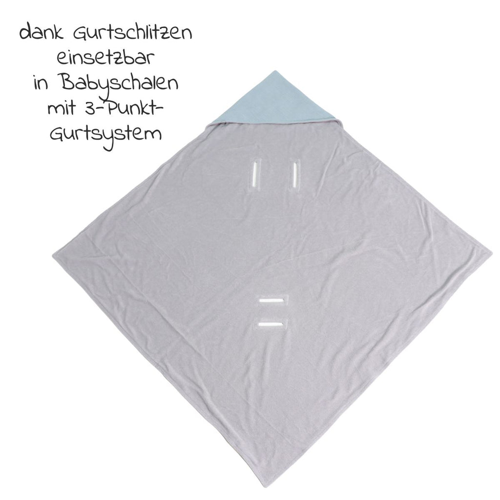 Svøpeteppe Sunny Wrap Summer med hette montert i barnevogn