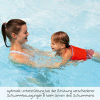Detalj av justerbar stropp på svømmebelte myswimbuddy neopren 2-6 år, 15-30 kg, rød