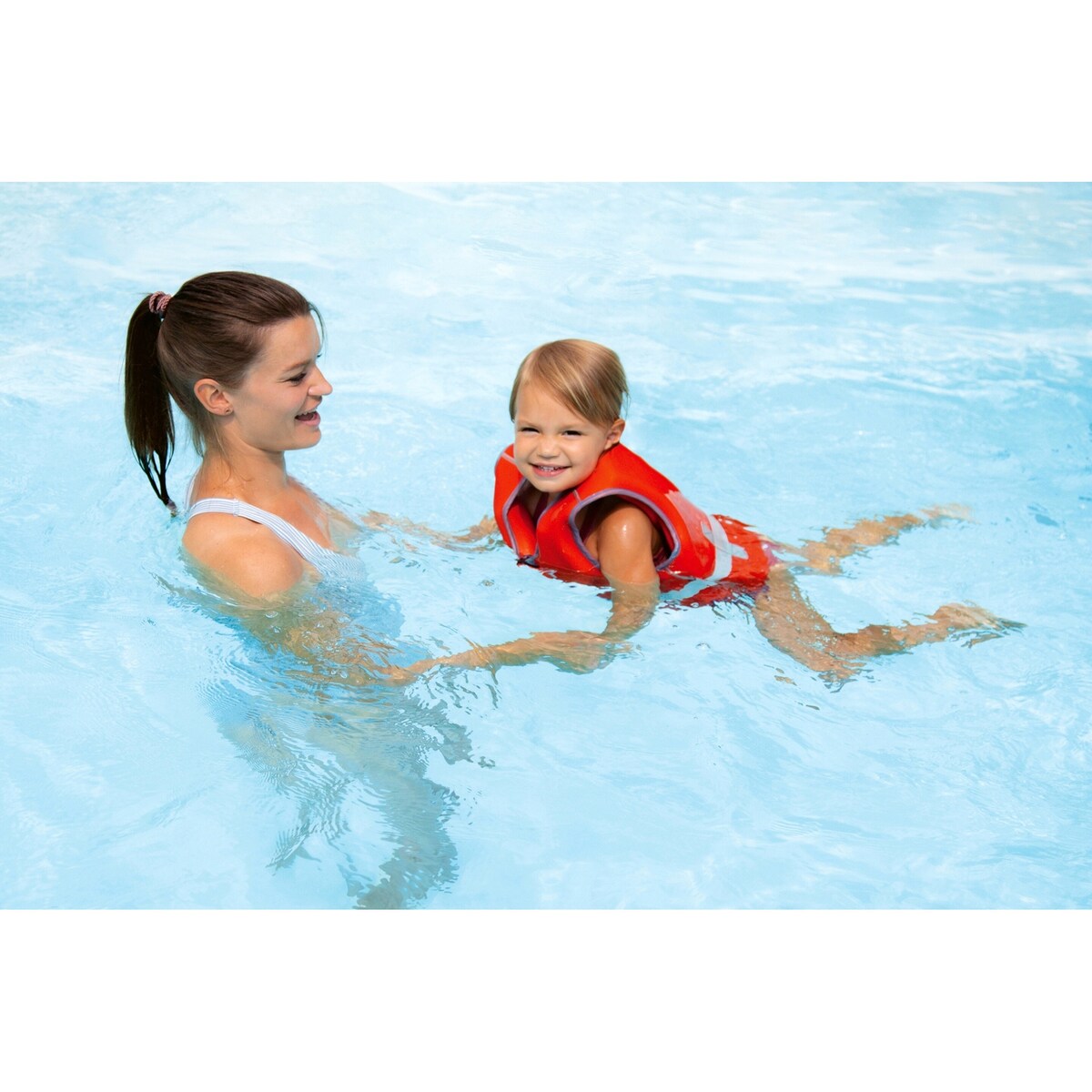 Svømmevest myswimbuddy neopren str. S 15-19 kg under vann demonstrasjon