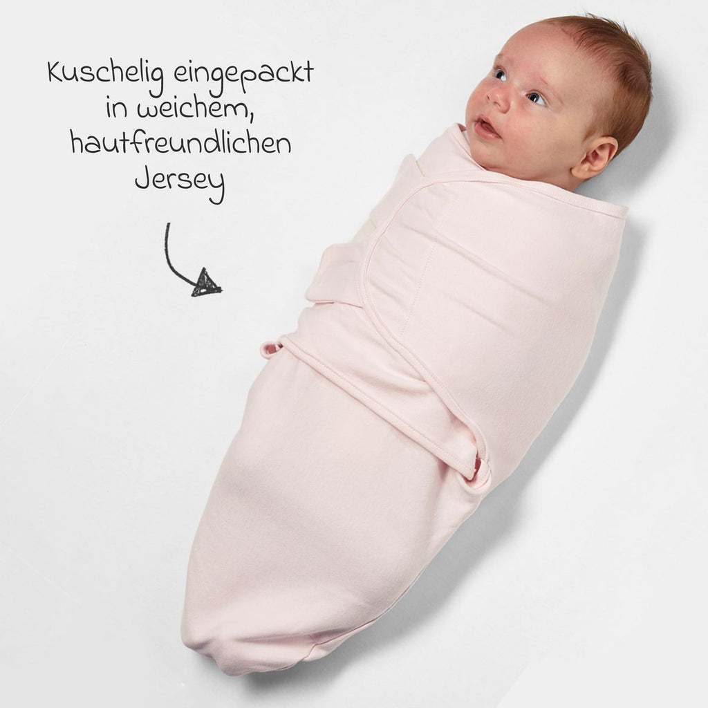 Svøpepose i bomullsjersey light pink 0-3 måneder - Meyco montert på baby