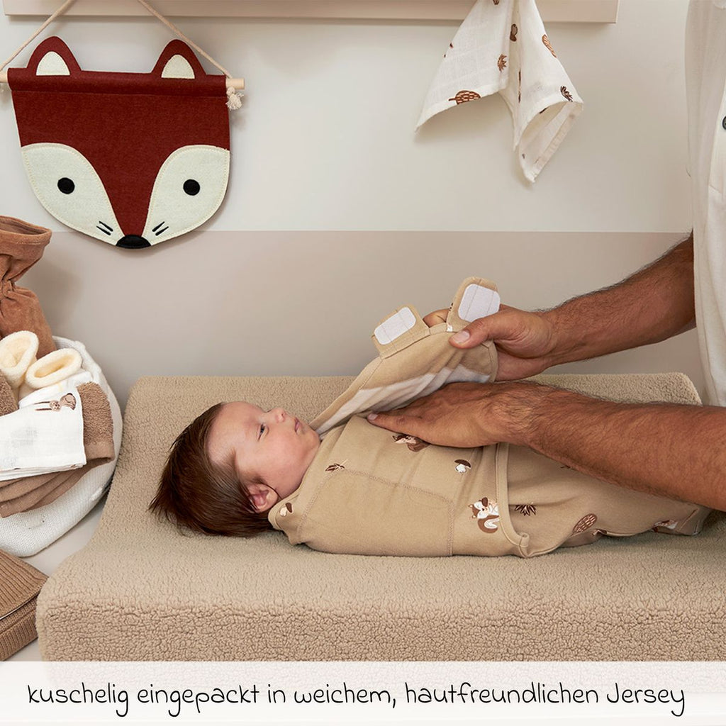 Svøpepose i bomull Forest Animals sand 0-3 måneder foldet