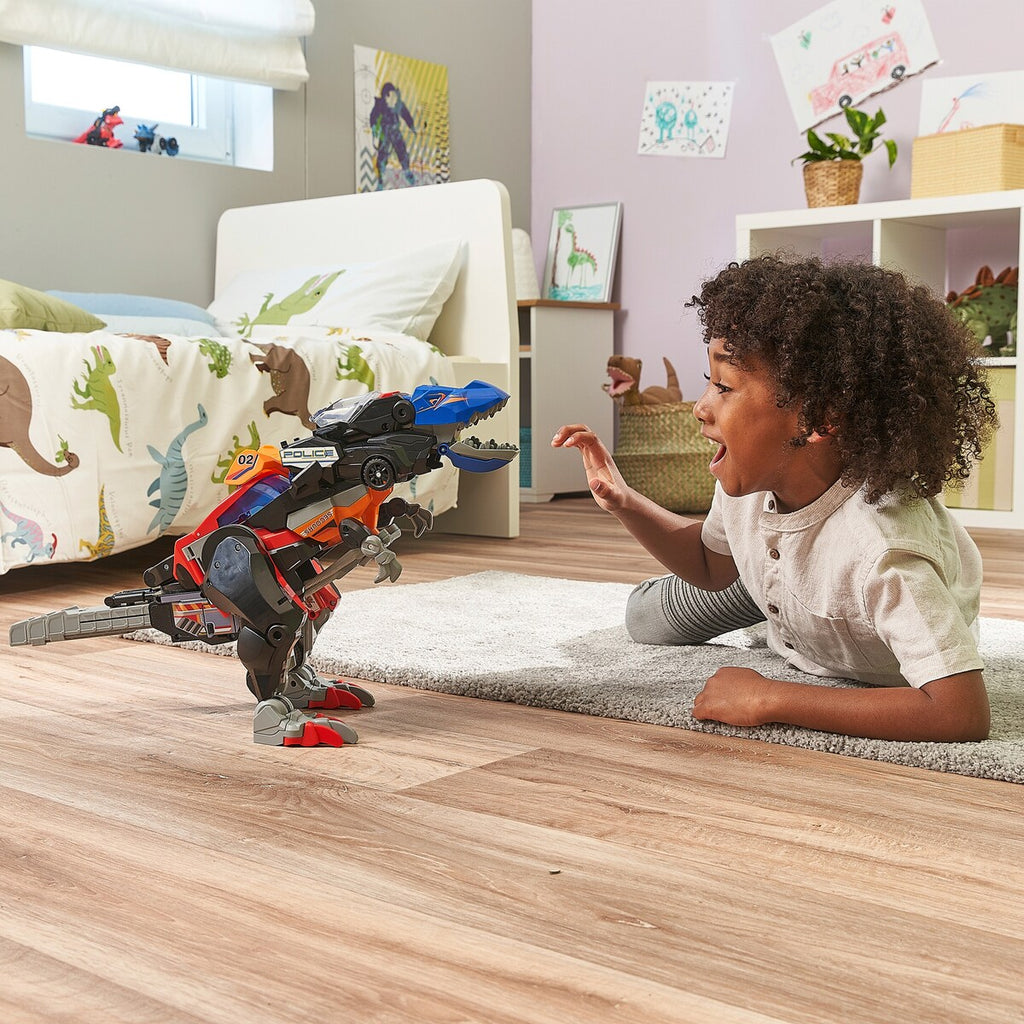Switch & Go Dinos 3-i-1 Super-T-Rex som redningshelikopter med roterende propell