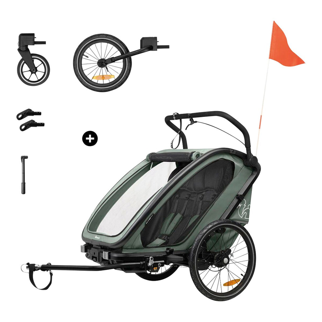 Sykkeltilhenger Bike N Walk for to barn fra 6 mnd - Hauck