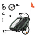 Sykkeltilhenger Bike N Walk for to barn fra 6 mnd - Hauck