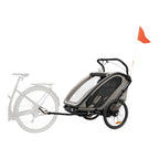 Detalj av ergonomiske seter på Sykkeltilhenger Bike N Walk for to barn