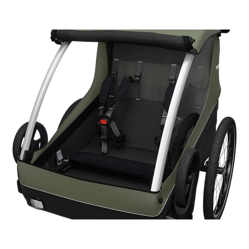 Sykkeltilhenger Courier for 2 barn fra 6 mnd i buggy-modus