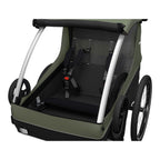Sykkeltilhenger Courier for 2 barn fra 6 mnd i buggy-modus